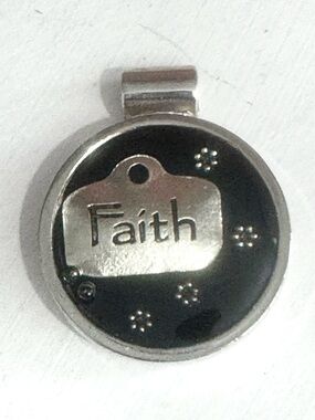 Vintage Faith Silver Tone Pendant for Necklace Religious Jewelry